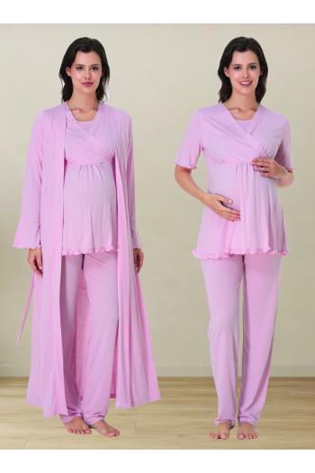 Effortt 3034P Sabahlıklı Hamile Lohusa Pijama Takımı Effortt 3034P Sabahlıklı Hamile Lohusa Pijama Takımı